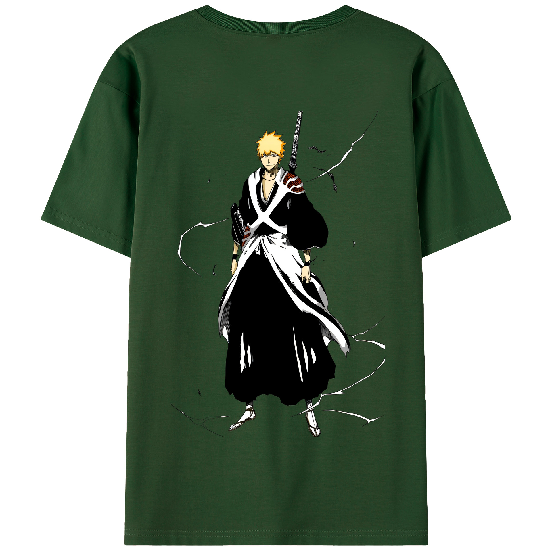 （画像用） ブリーチ 黒崎一護（くろさき いちご）BLEACH Kurosaki Ichigo 綿100％半袖Tシャツ（背面プリント）